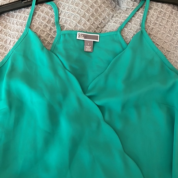 Chelsea , green , Wrap spaghetti strap blouse - Picture 3 of 6